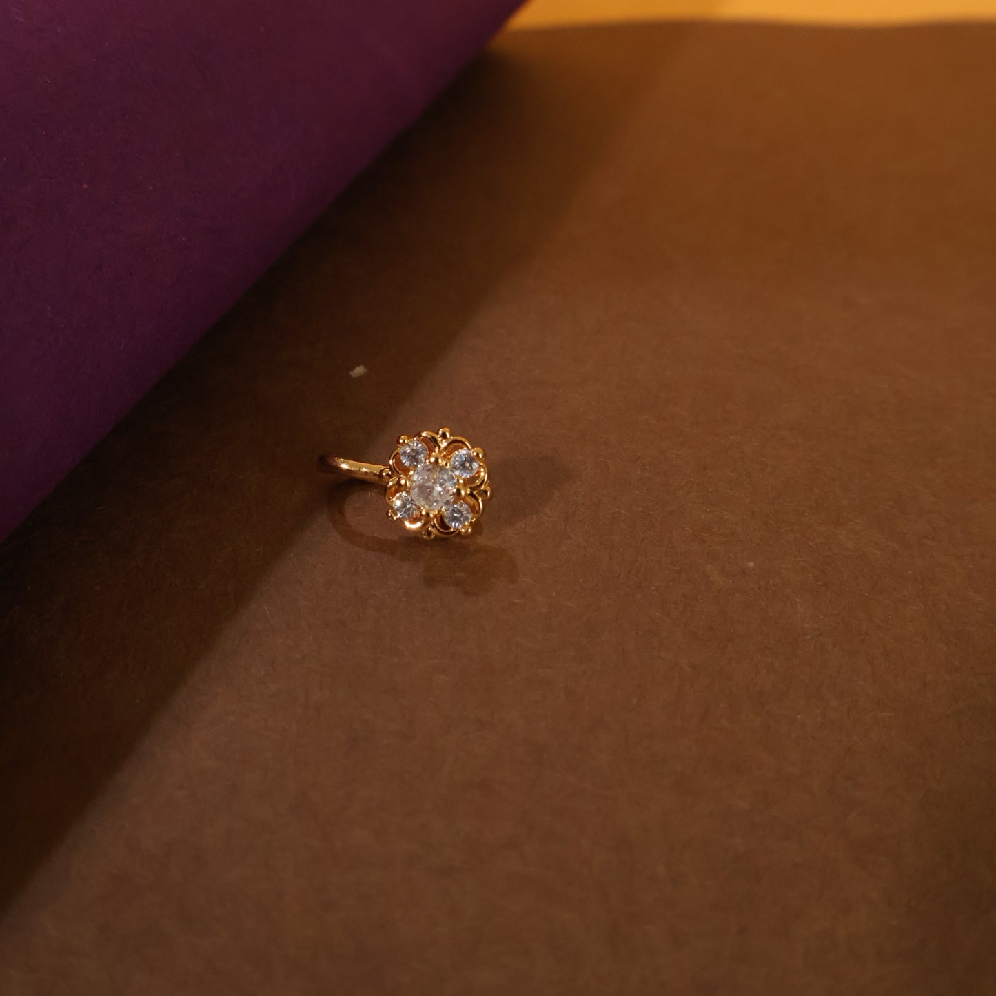 Golden Floret Nose Pin