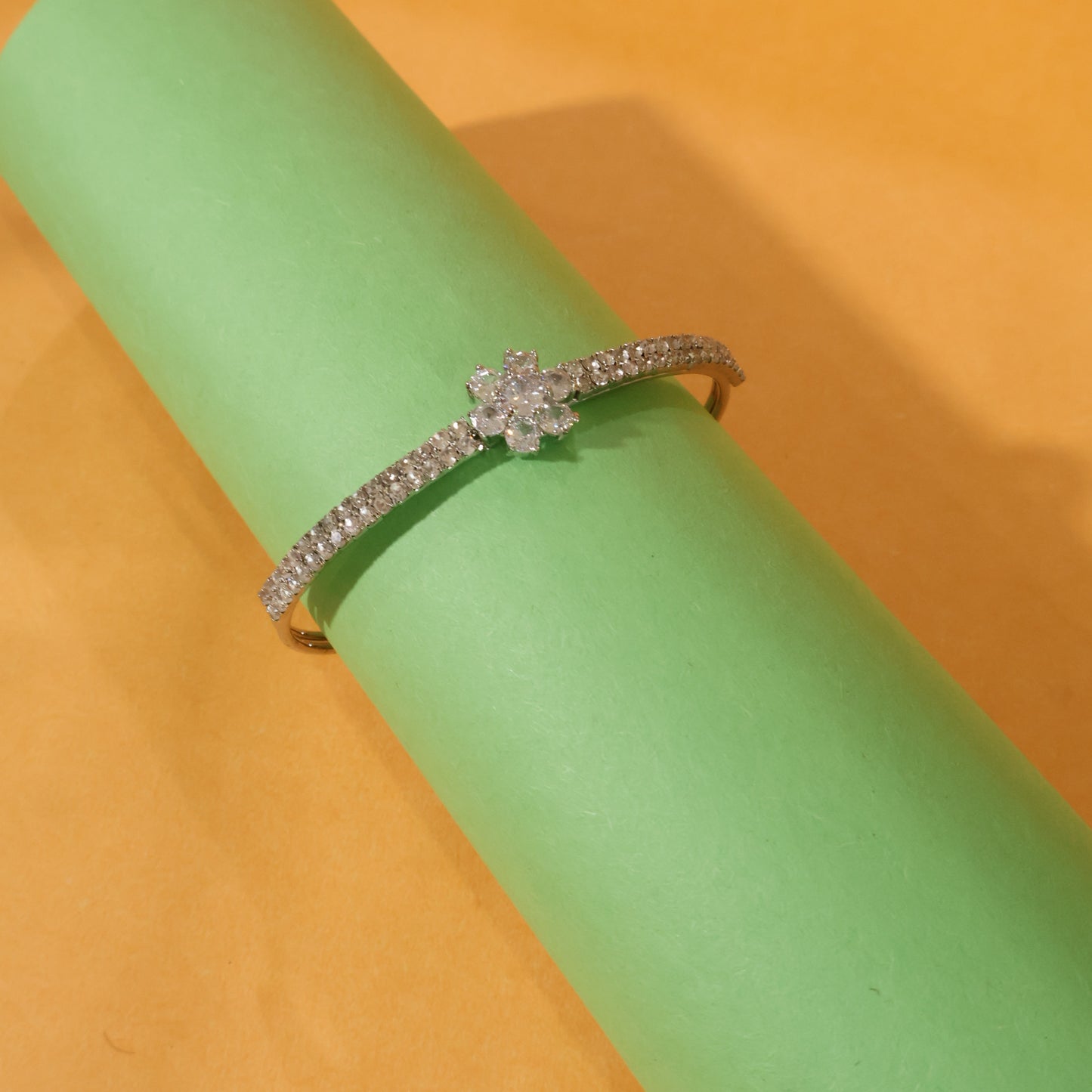 Crystal Flower Bangle