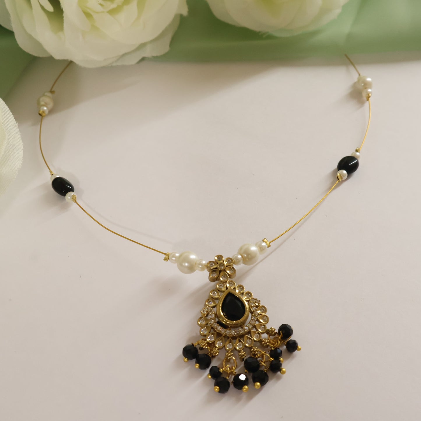 Black Bead Invisible Mala