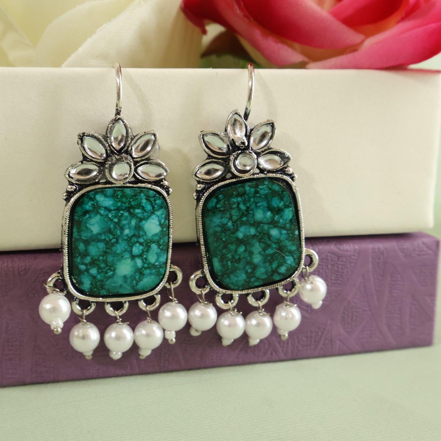 Turquoise Pearl Drops