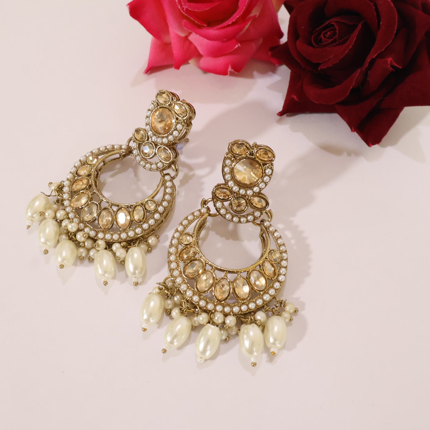 Golden Pearl Chandbalis