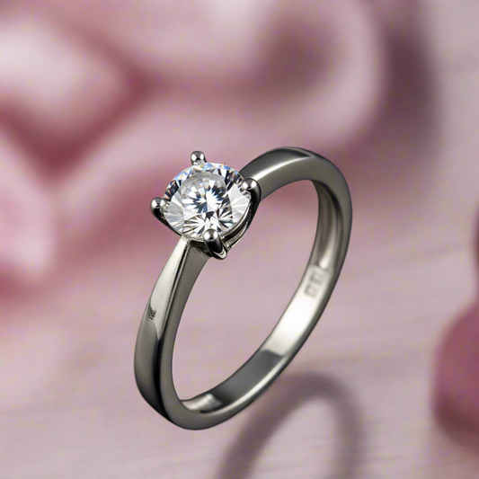 Classic Solitaire Sparkle Ring