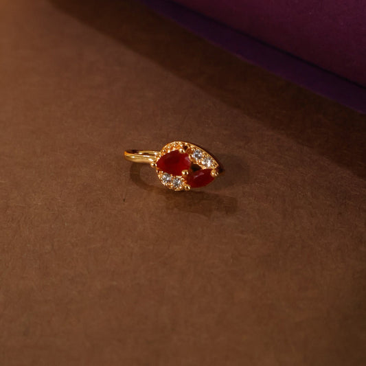 Ruby Petal  Nose Pin