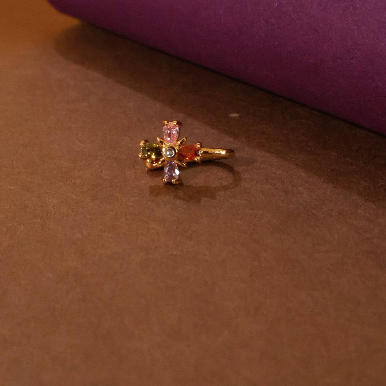 Rainbow Blossom Nose Ring