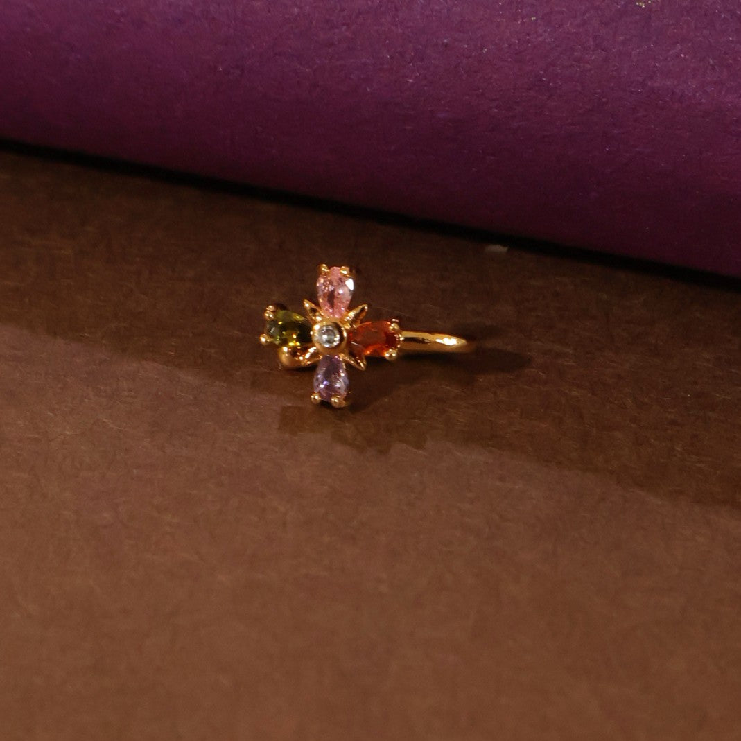 Rainbow Blossom Nose Ring