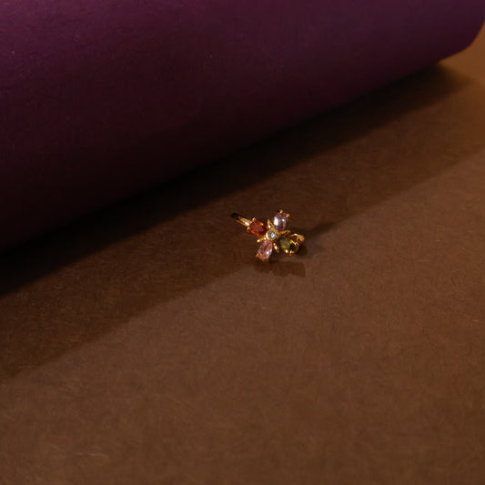 Rainbow Blossom Nose Ring