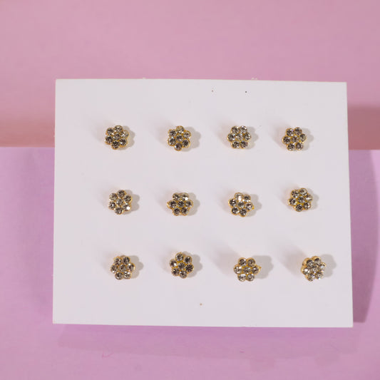 Golden Floral Nose Pins