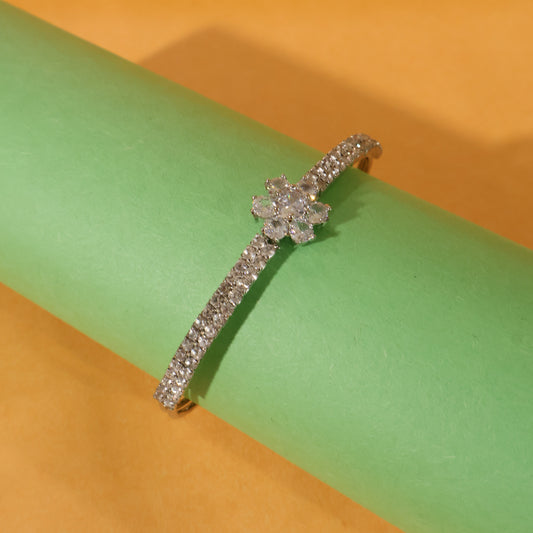 Crystal Flower Bangle