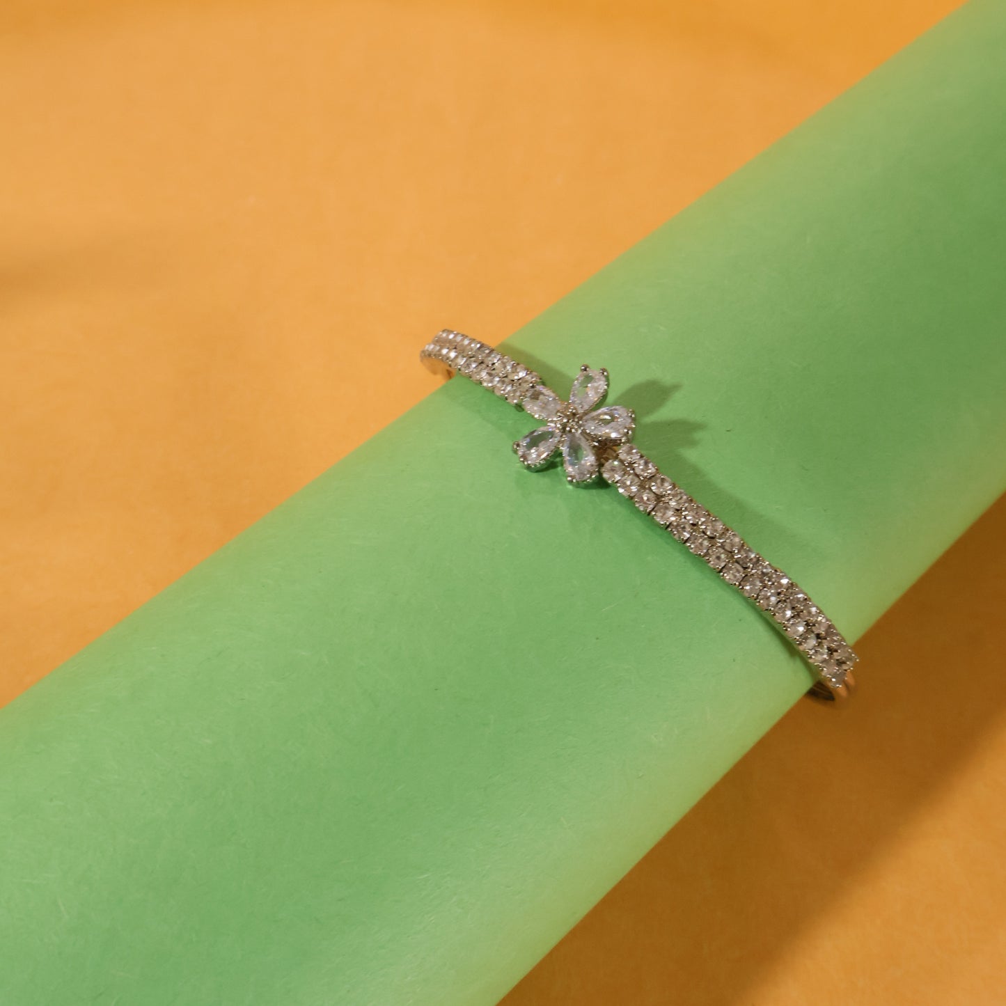 Petal Pave Open Bangle
