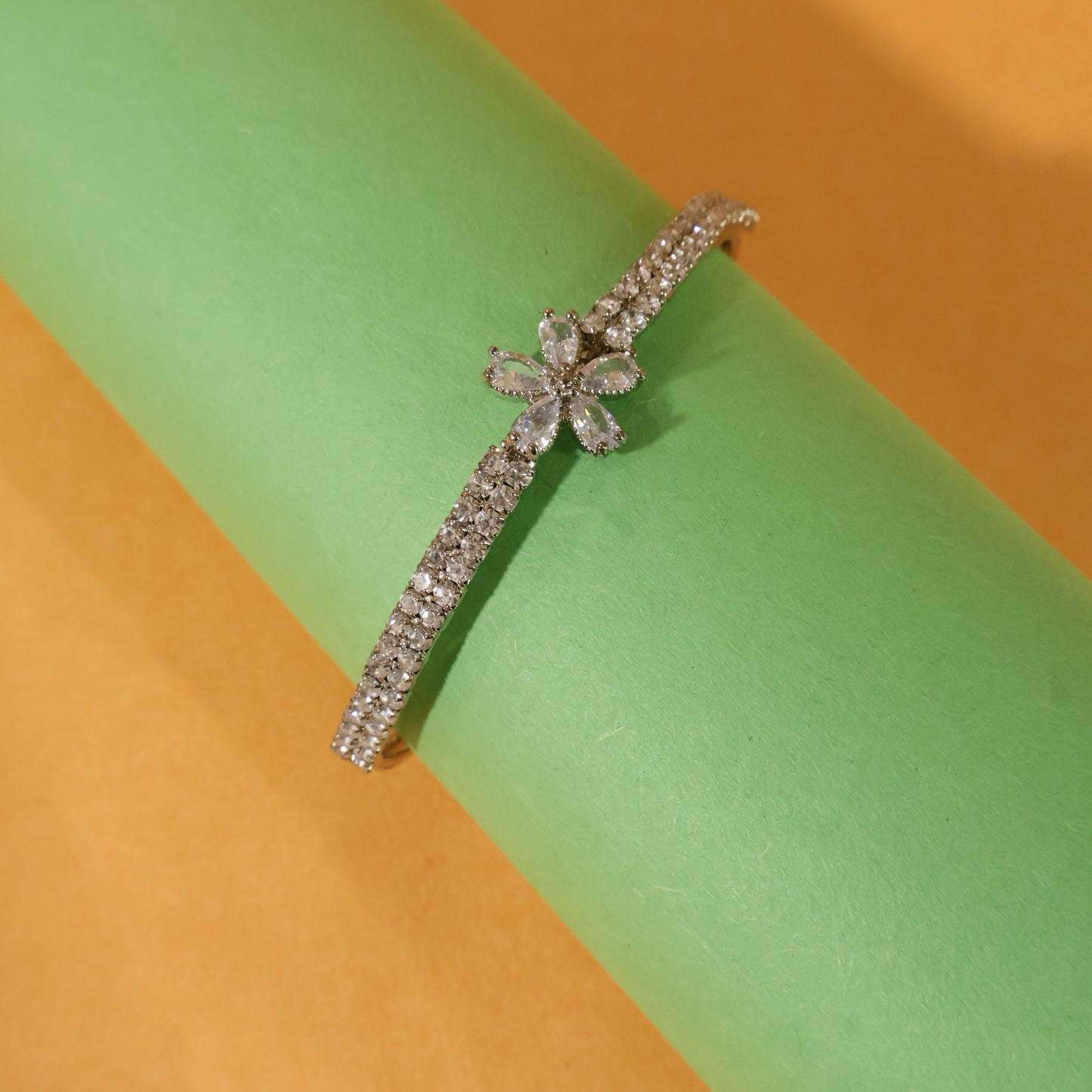Petal Pave Open Bangle