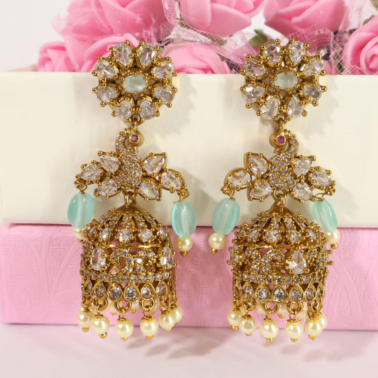 Mint Petal Jhumkas