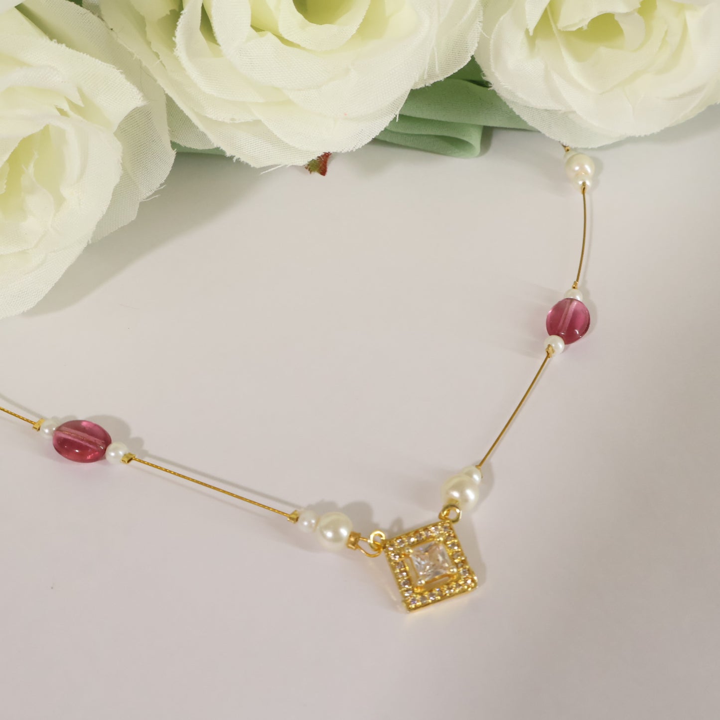 Solitaire Pearl Choker