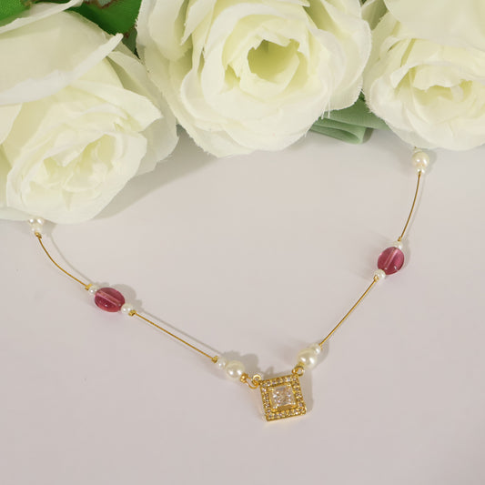 Solitaire Pearl Choker