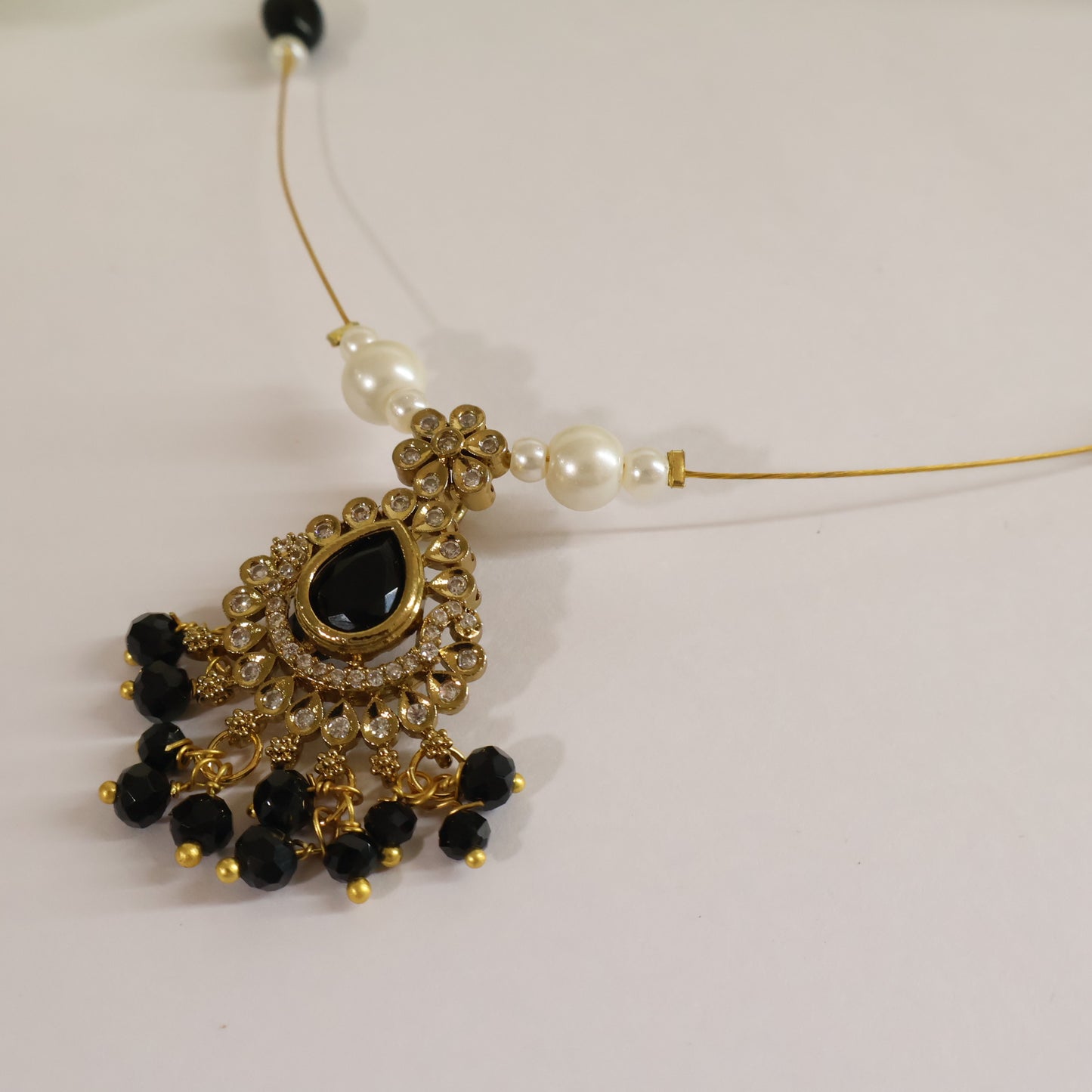 Black Bead Invisible Mala