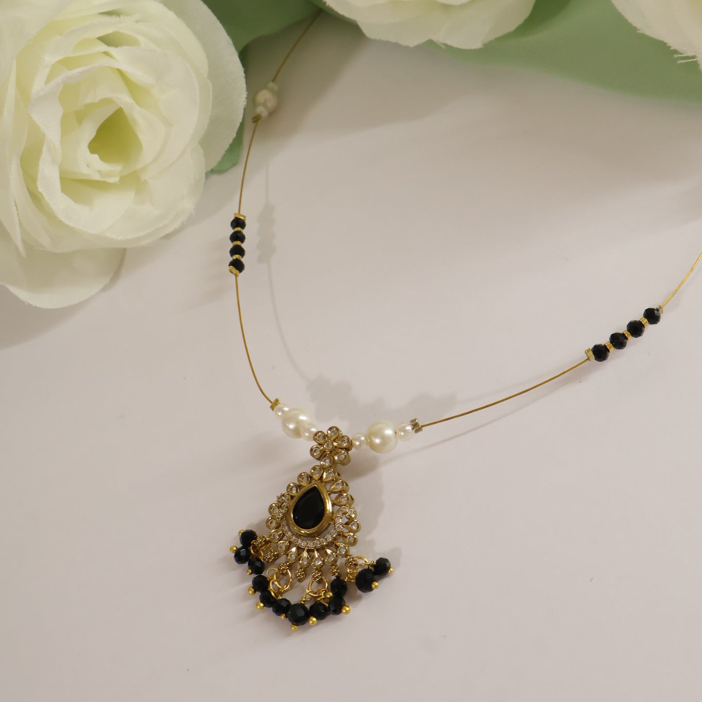 Black Onyx Invisible Mala