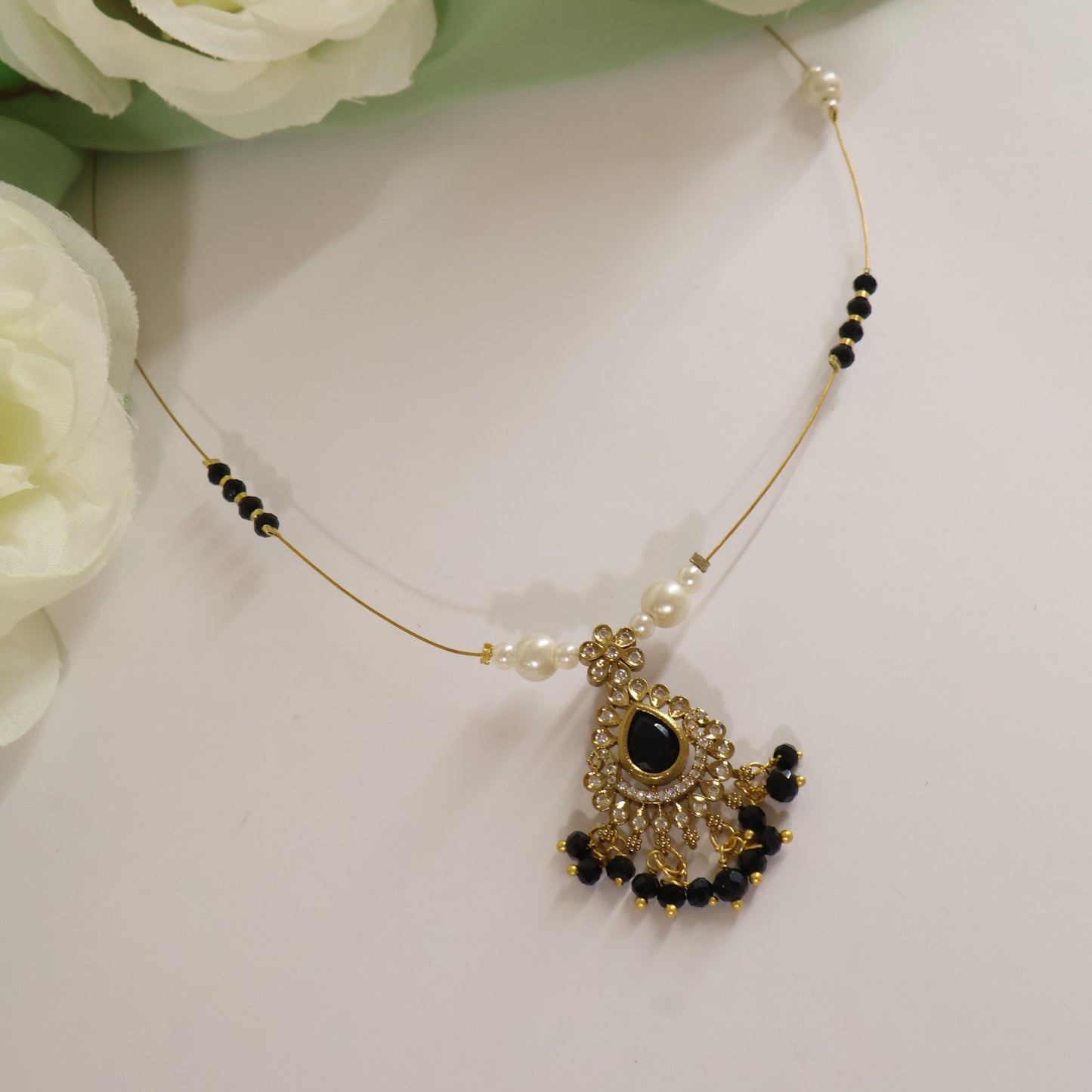 Black Onyx Invisible Mala