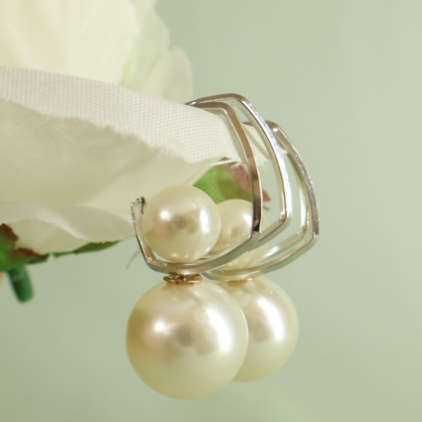 Twin Pearl Hoops