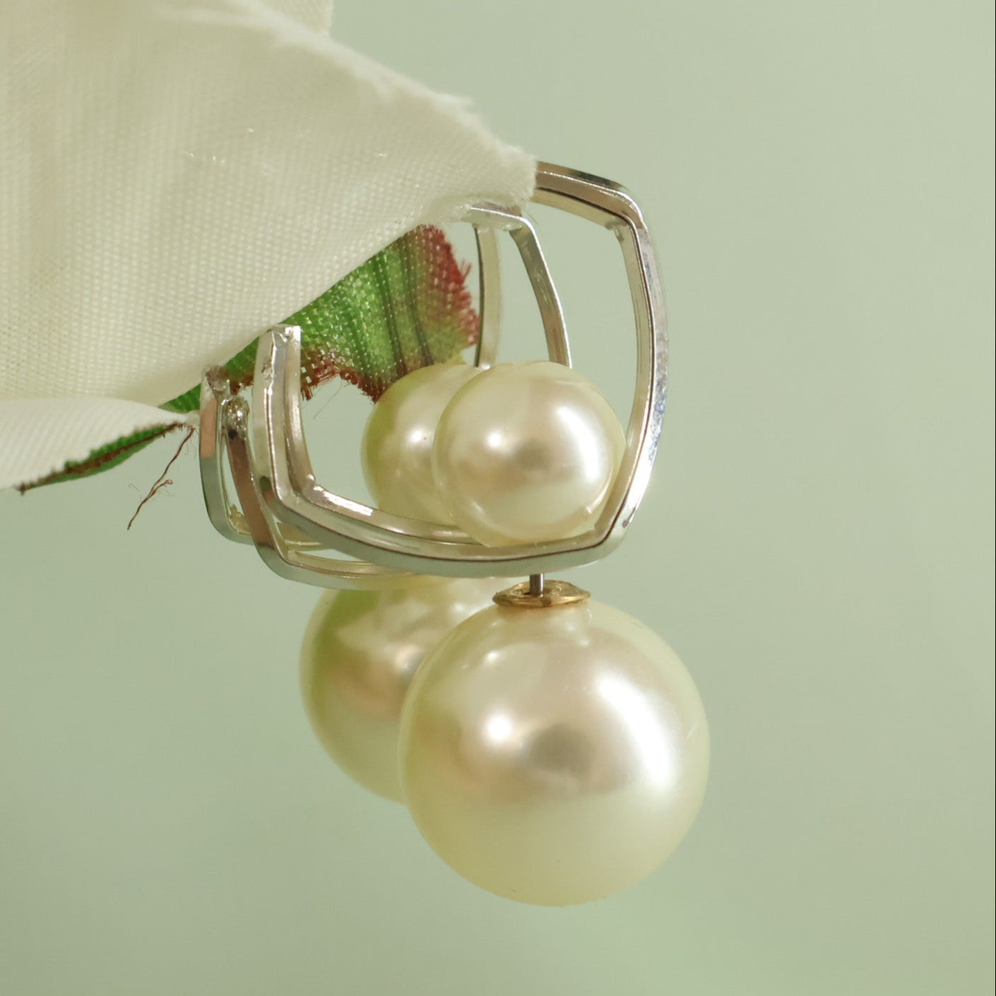 Twin Pearl Hoops