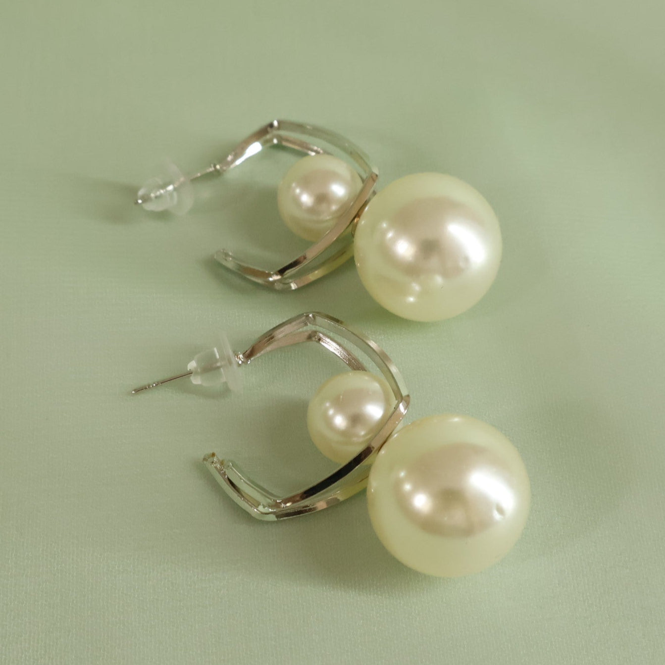 Twin Pearl Hoops