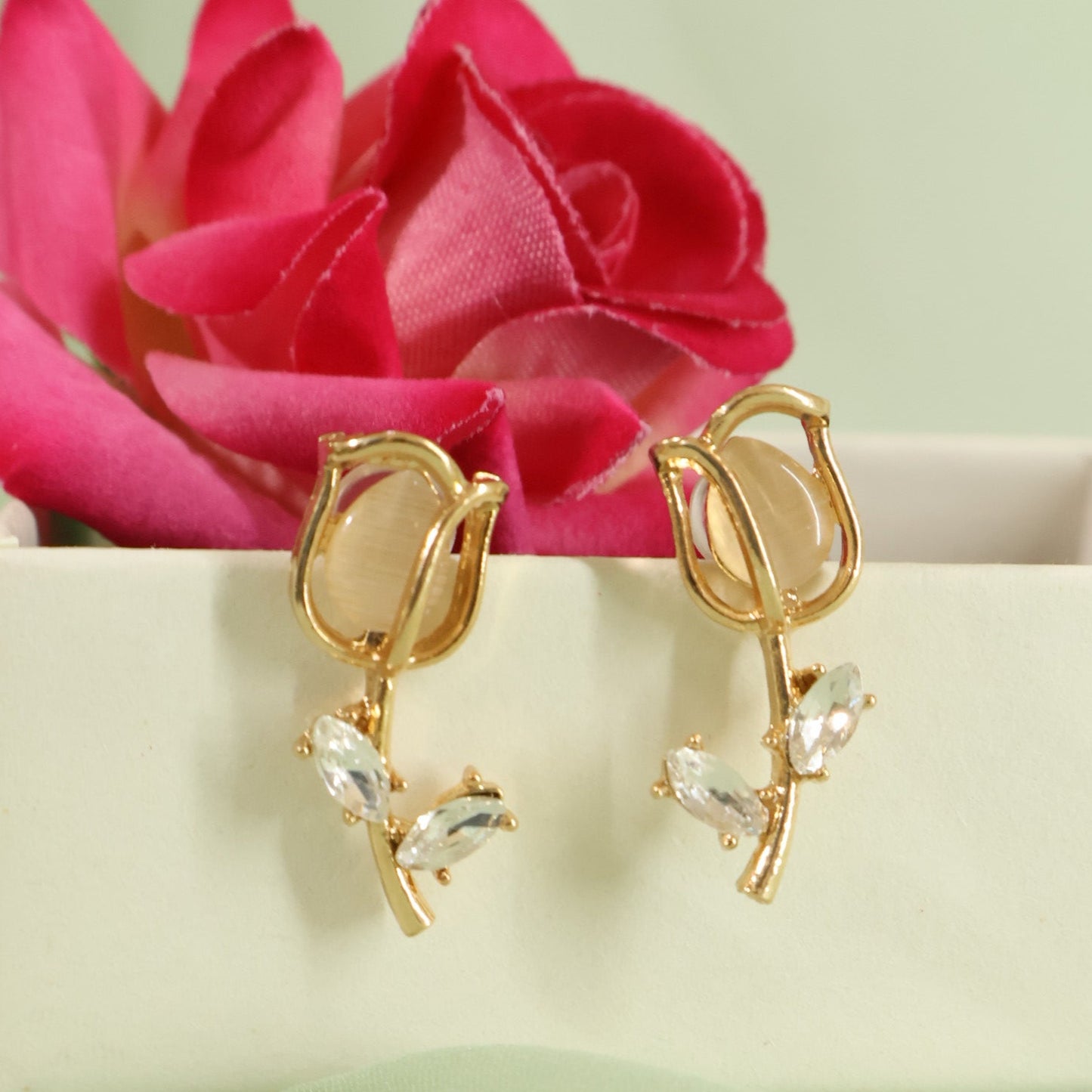 Opal Tulip Studs