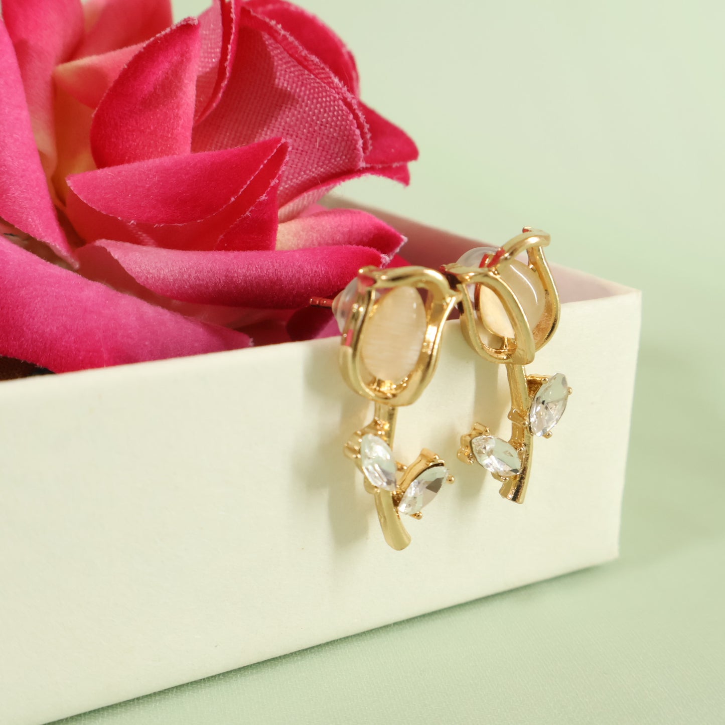 Opal Tulip Studs
