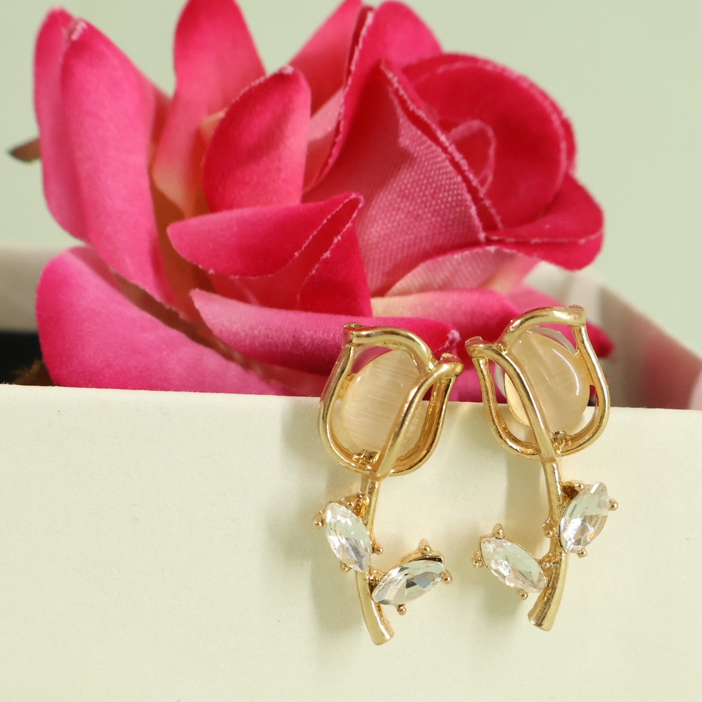 Opal Tulip Studs