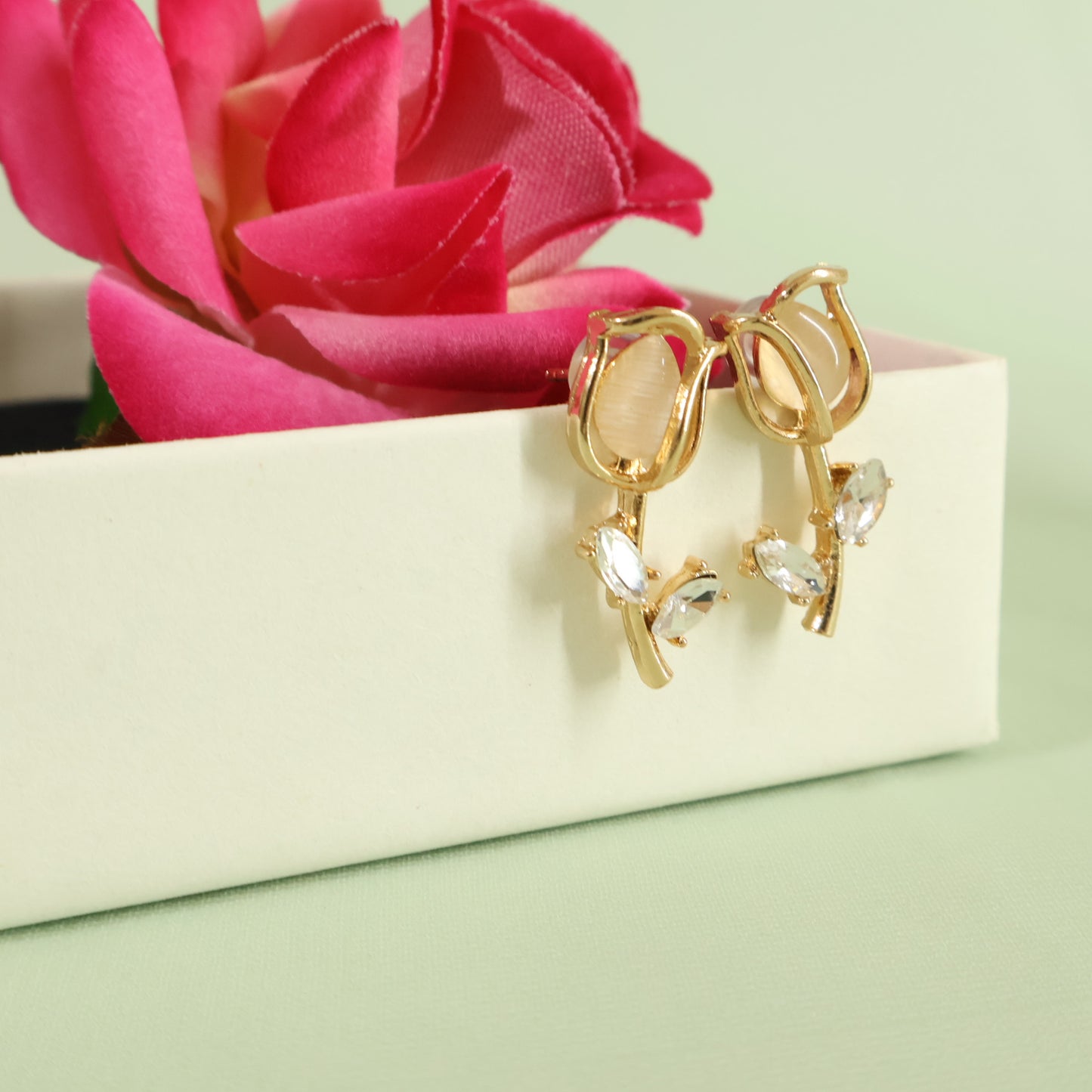 Opal Tulip Studs