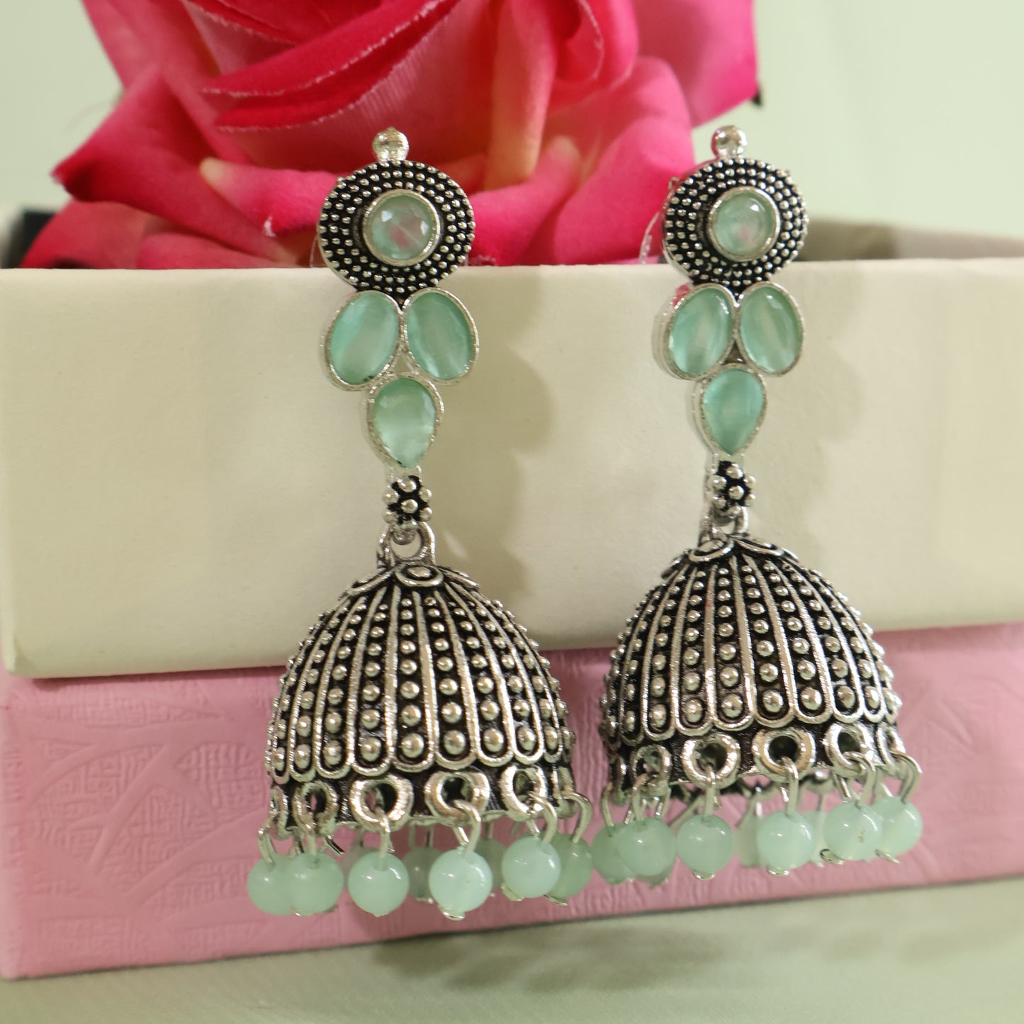 Aquamarine Jhumkas