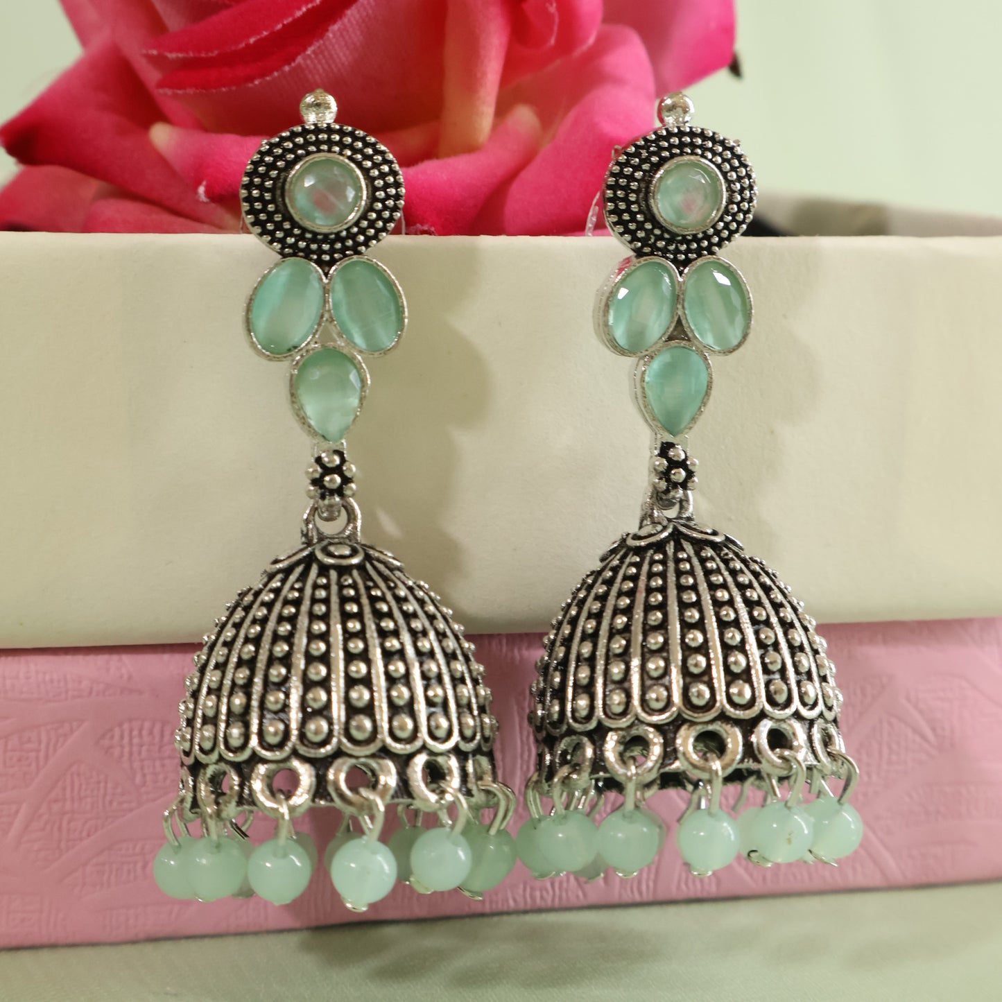Aquamarine Jhumkas