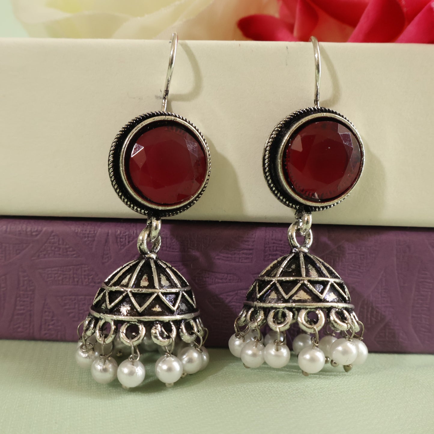 Garnet Jhumkas