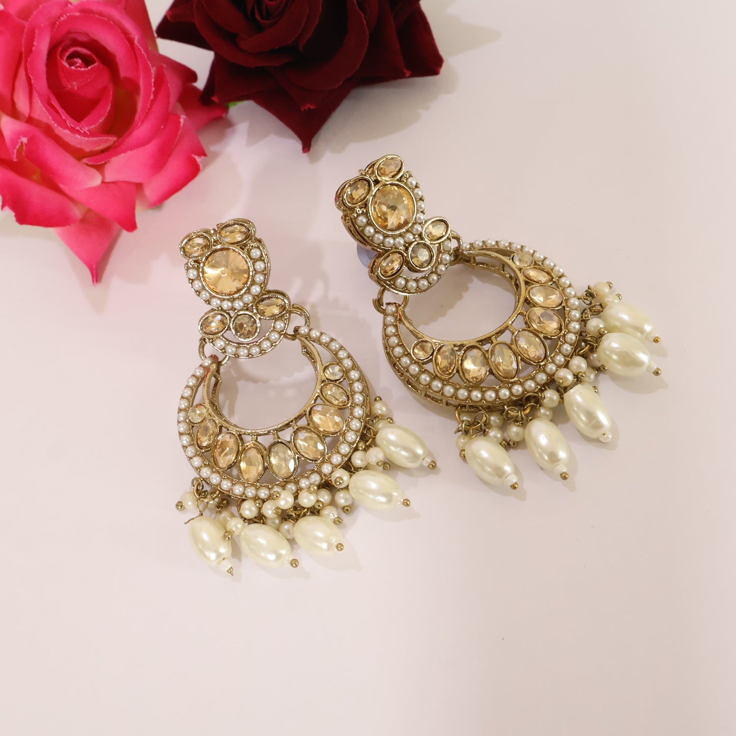 Golden Pearl Chandbalis