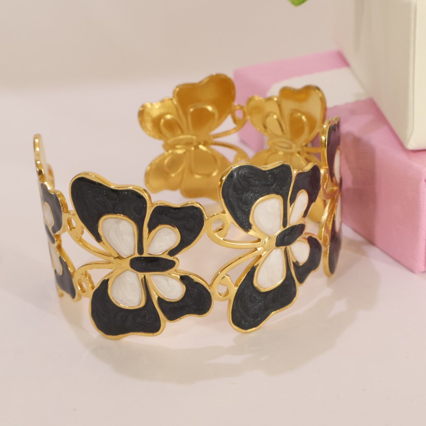Enamel Butterfly Bangle
