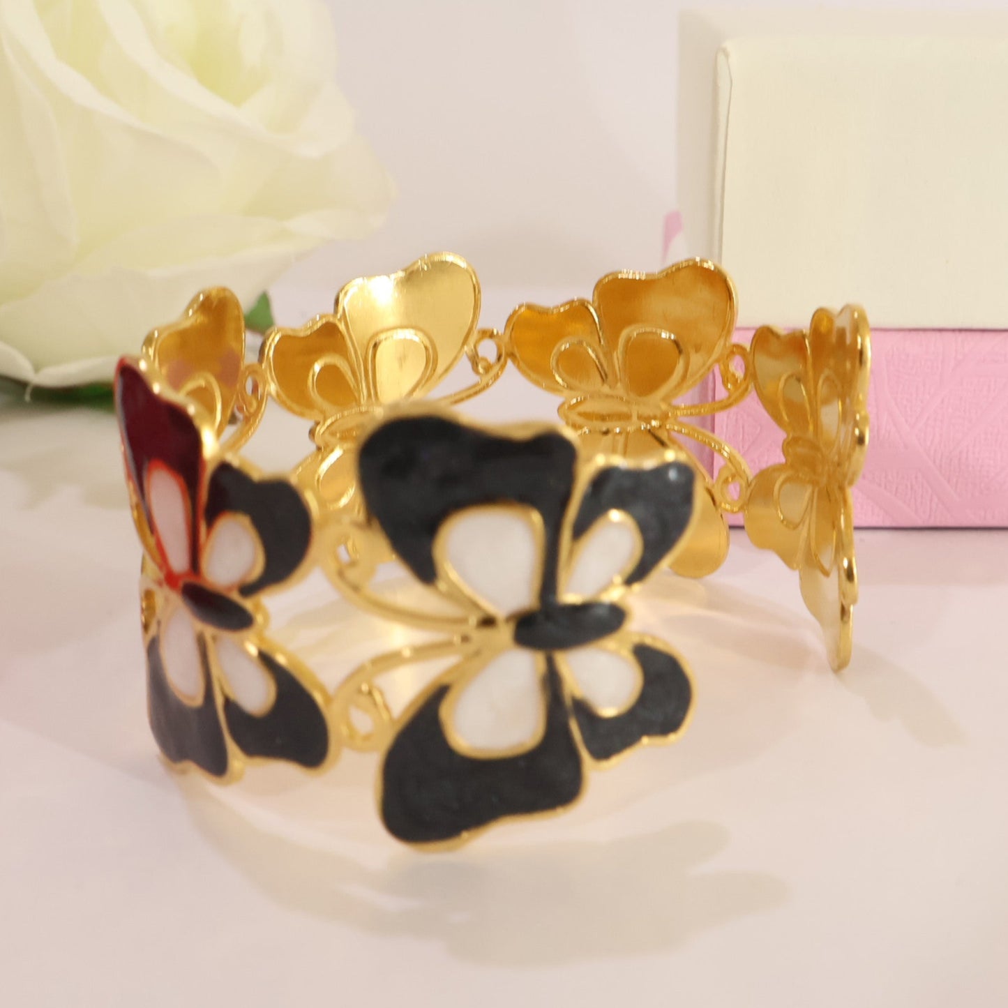Enamel Butterfly Bangle